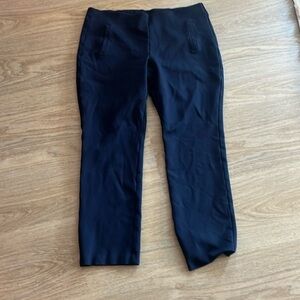 Chicos Pants Womens Large 2 Regular Dark Blue Ponte Knit Pull On Stretchy